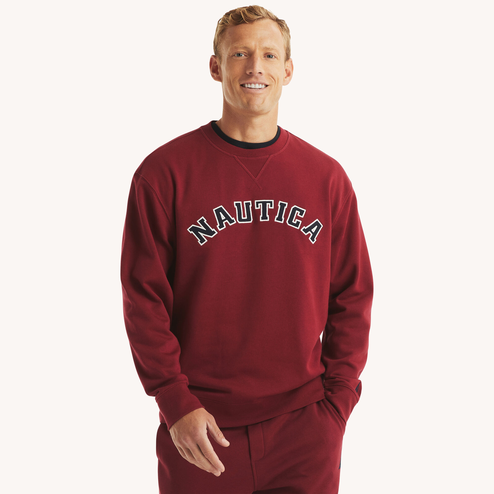 Fleece Crewneck Sweatshirt,Vintage Berry,large