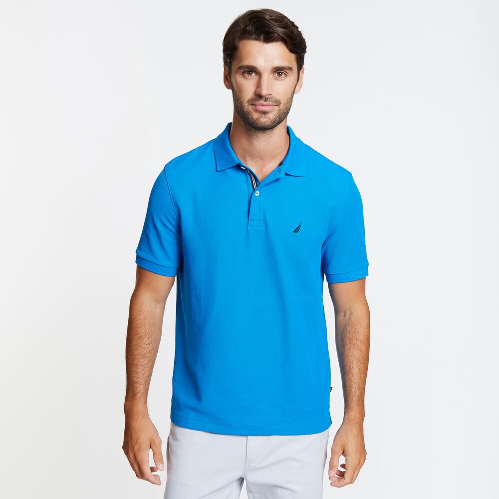 BIG & TALL STRETCH MESH POLO,Capri Blue,large