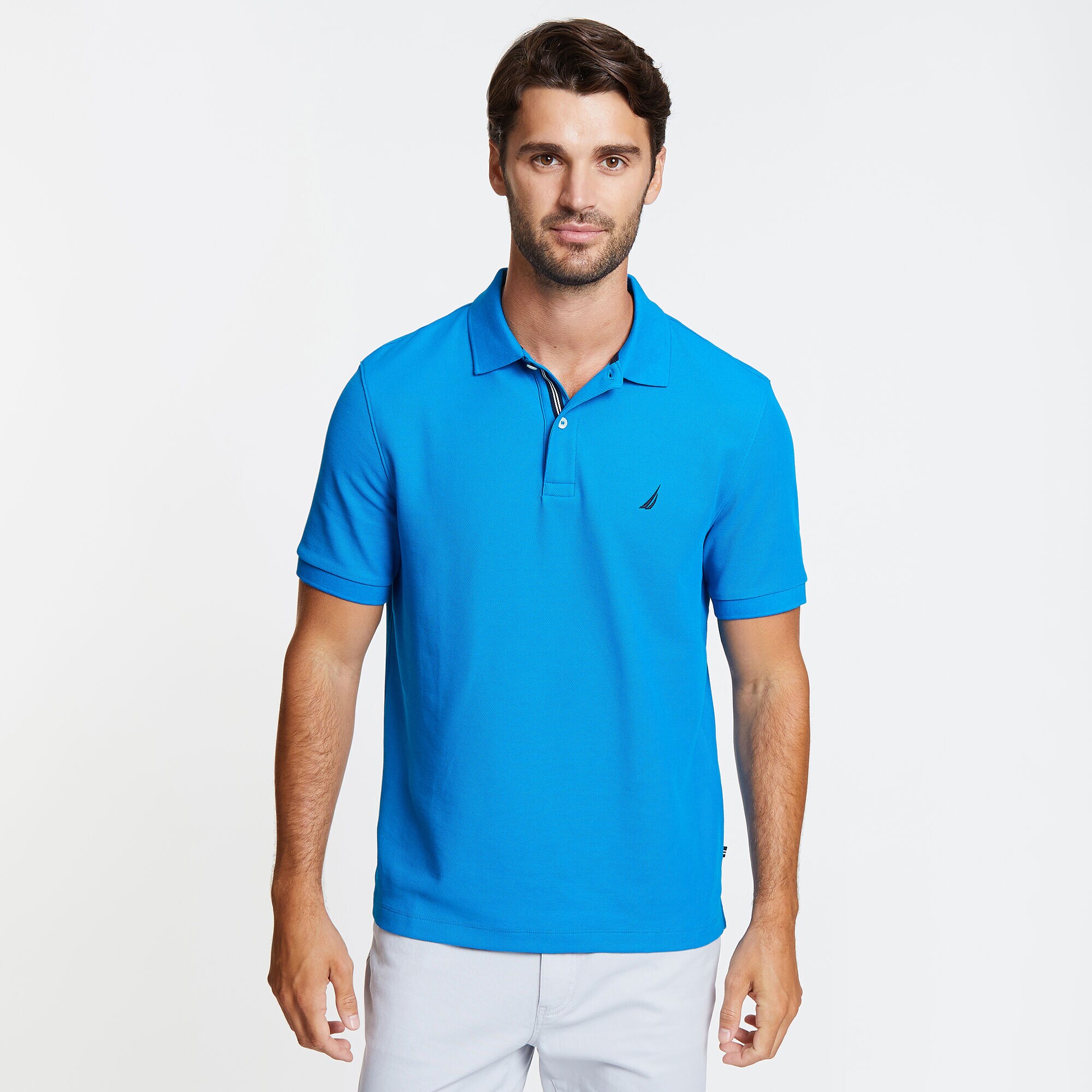 BIG & TALL STRETCH MESH POLO,Capri Blue,large
