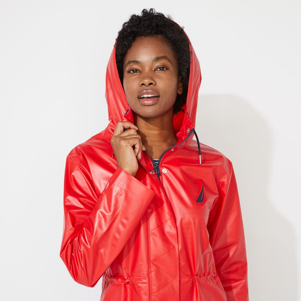 HOODED RAIN JACKET,Tomales Red,large