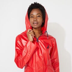 HOODED RAIN JACKET,Tomales Red,large
