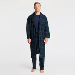 PLAID FLEECE ROBE,Kelp Seas,large