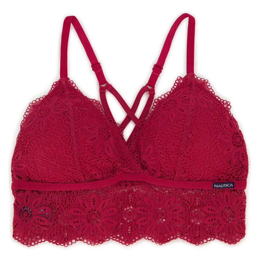 LONGLINE CROSSBACK LACE BRALETTES, 2-PACK,Glory Red,large