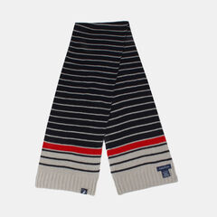 KIDS' STRIPED KNIT SCARF,Navy,large