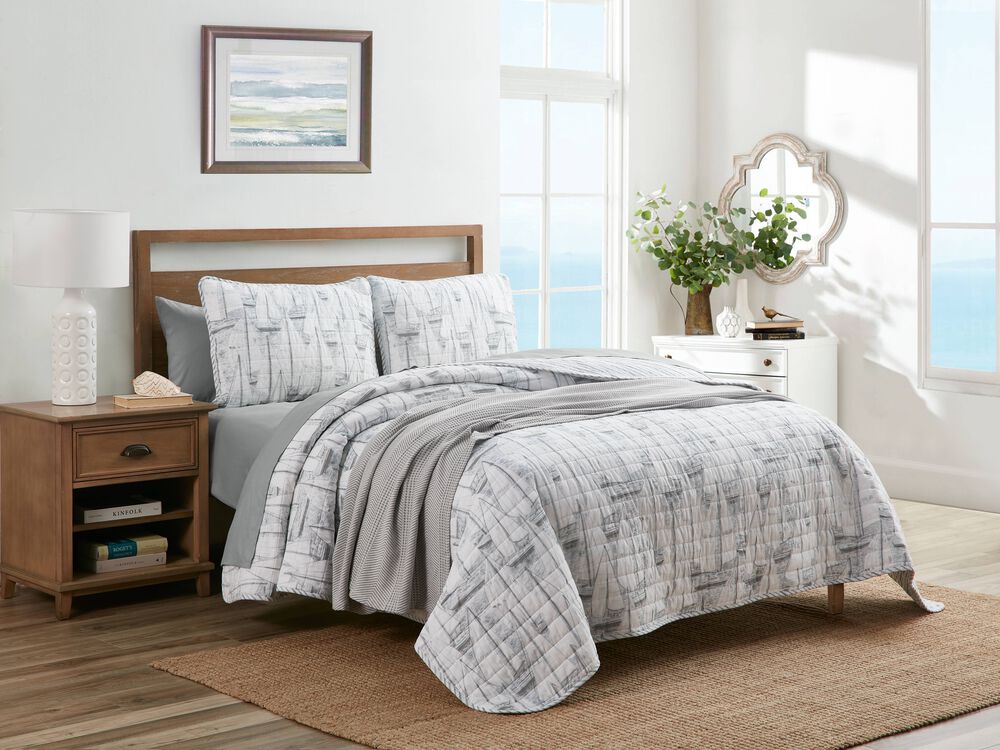 CLIPPER GREY FULL/QUEEN QUILT-SHAM SET,Multi,large