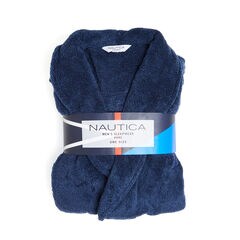 TWO TONE SHAWL COLLAR ROBE,Nite Sea Heather,large