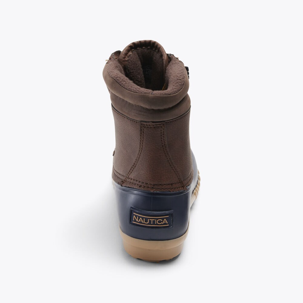 WATER-RESISTANT LACE-UP DUCK BOOT,Military Tan,large