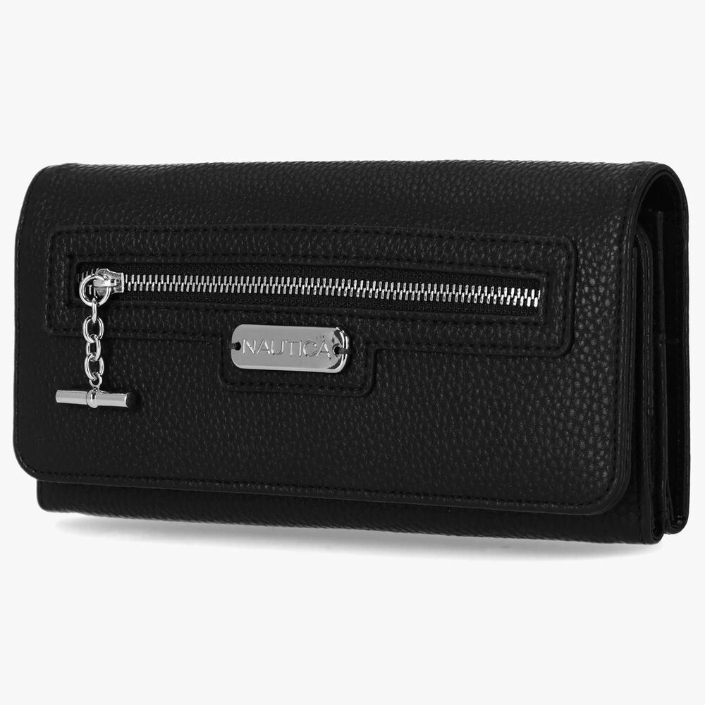 PEBBLED LOGO MONEY MANAGER WALLET WITH BOX,True Black,large
