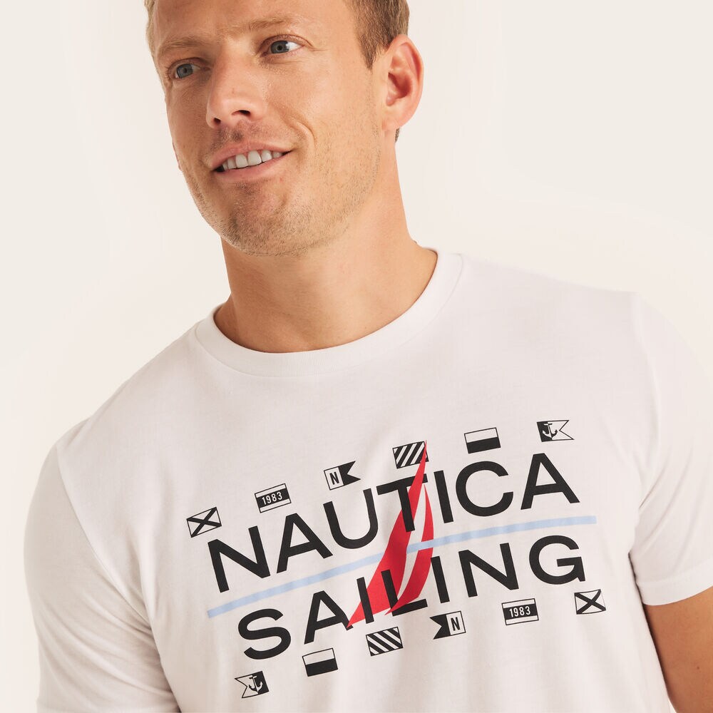 Sailing Graphic T-Shirt,Bright White,large