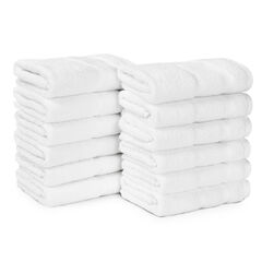 Belle Haven Washcloth Set, 12-Piece,Bright White,large