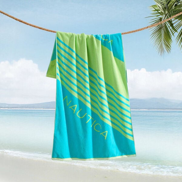 Striped Logo Beach Towel