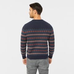 FAIR ISLE CREWNECK SWEATER,Navy,large