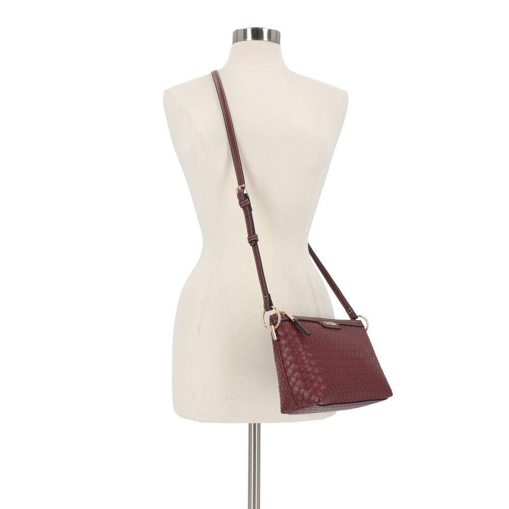 Woven Crossbody Bag,Rockaway Red,large