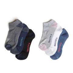 ATHLETIC LOW CUT SOCKS, 6-PACK,Multi,large