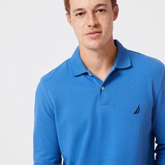 CLASSIC FIT LONG SLEEVE POLO,Nite Sea Heather,large