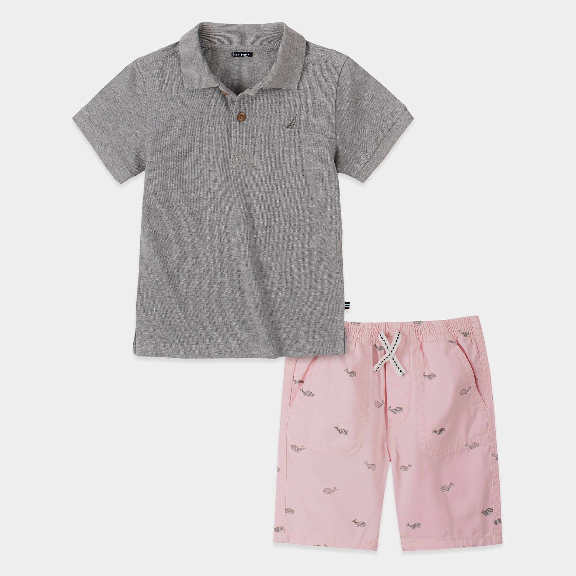 Toddler Boys Whale Print Polo 2pc Short Set 2t 4t Nautica