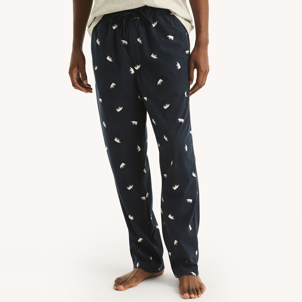 Fleece Polar Bear Print Pajama Pant,Peacoat,large