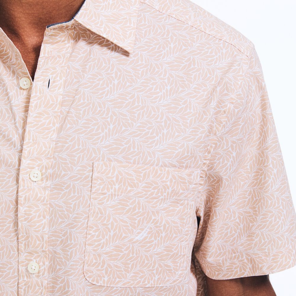 FLORAL PRINT SHORT-SLEEVE SHIRT,Bright White,large