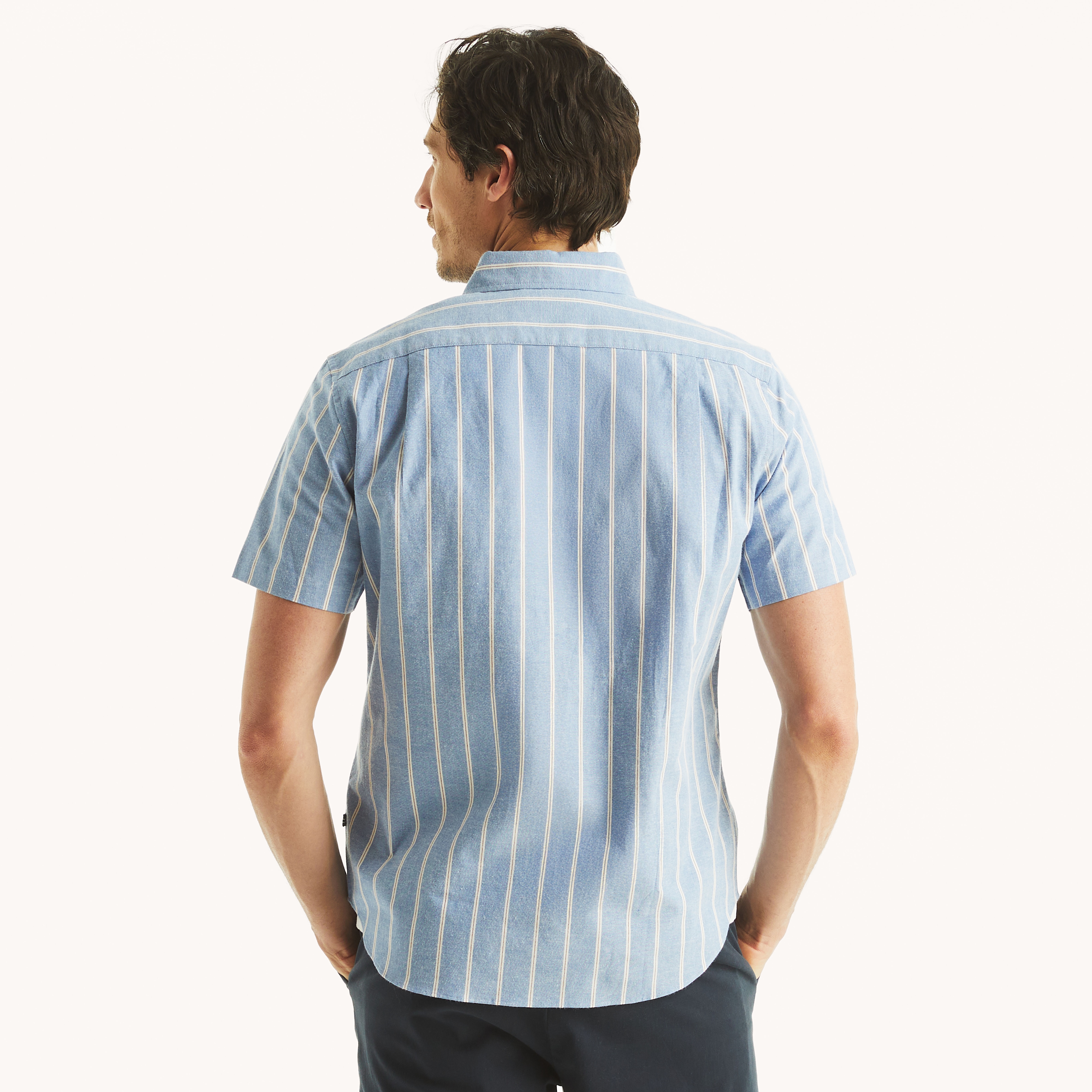 Seersucker Striped Short-Sleeve Shirt | Nautica
