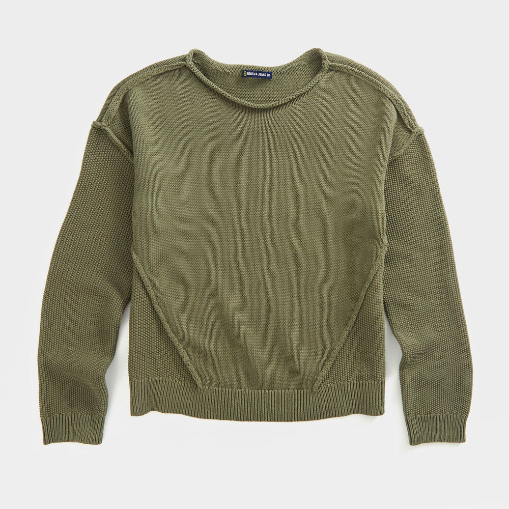 NAUTICA JEANS CO. KNIT SWEATER,Teal Wave,large