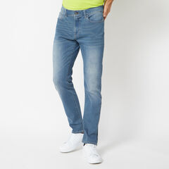 STRETCH SLIM FIT DENIM IN AURA BLUE WASH,Estate Blue,large