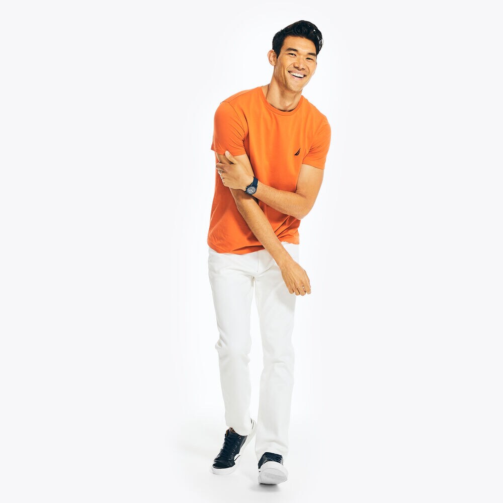 ATHLETIC SLIM STRETCH DENIM,Egret,large