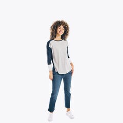 COLORBLOCK CREWNECK T-SHIRT,Marshmallow,large