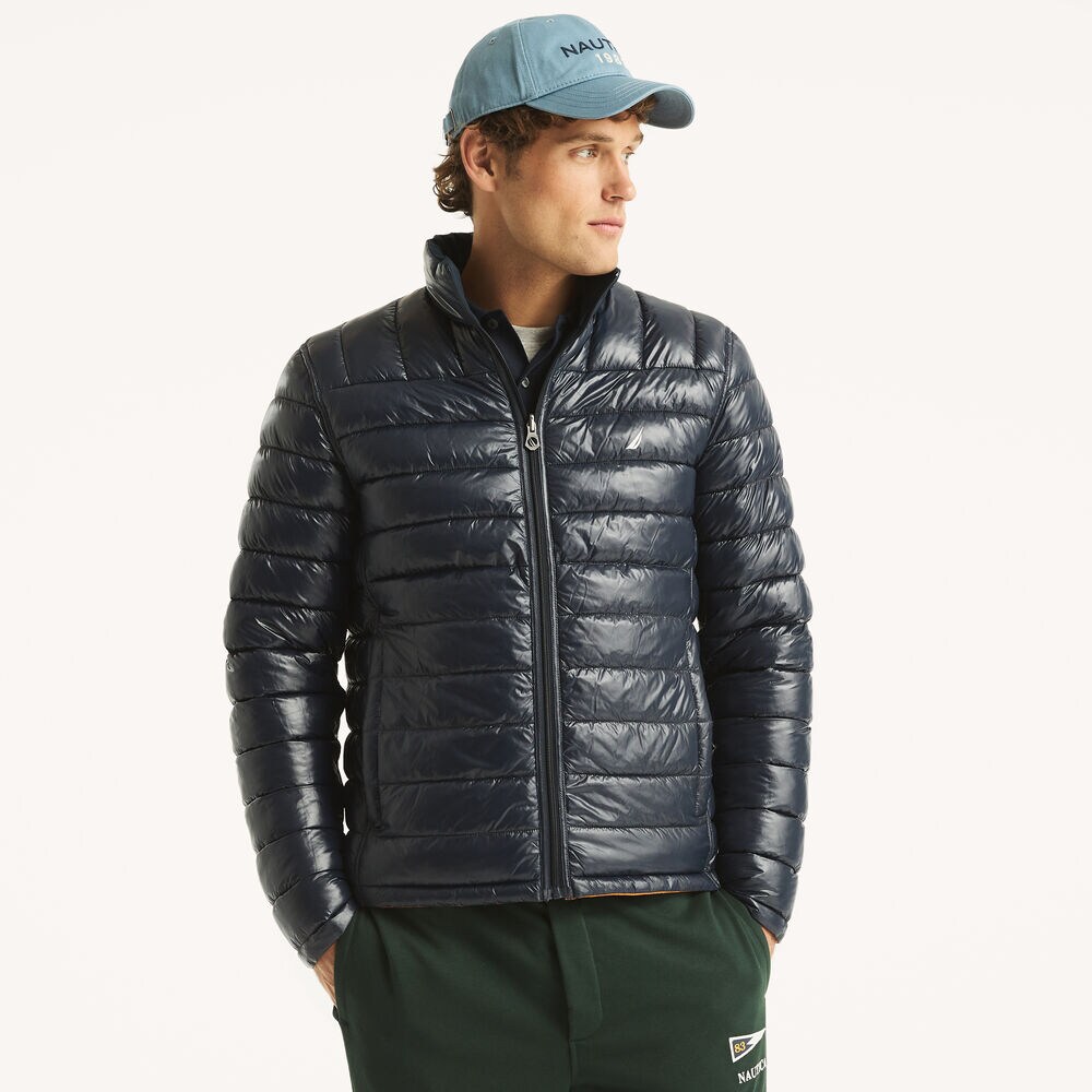 Reversible Mixed Media Quilted Jacket,Old Gold,large
