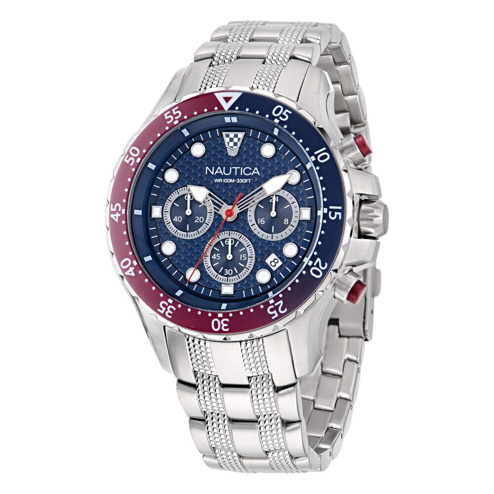 NST Stainless Steel And Silicone Watch Box Set,Moorings Grey Heather,large