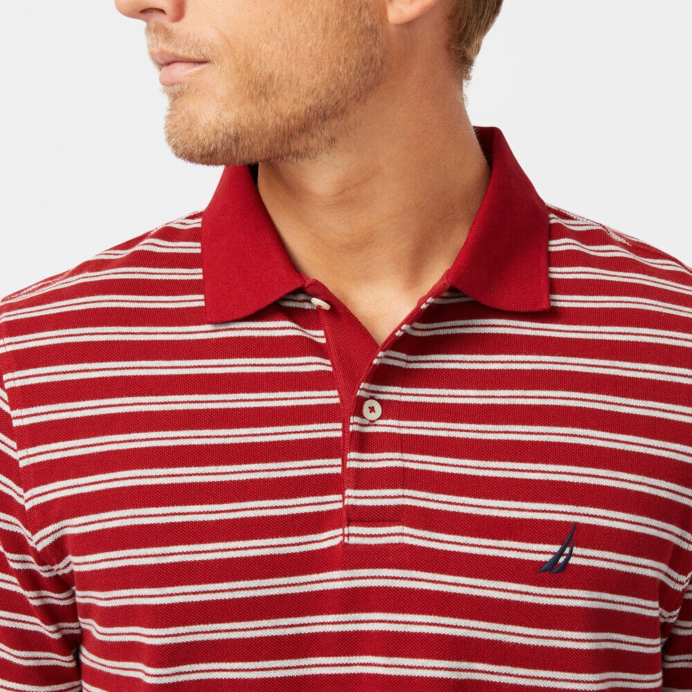 CLASSIC FIT STRIPED PREMIUM COTTON POLO,Lotus,large