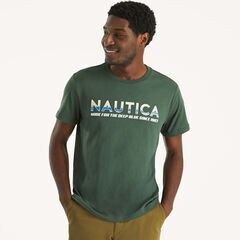 Deep Blue Graphic T-Shirt,Galley Green,large