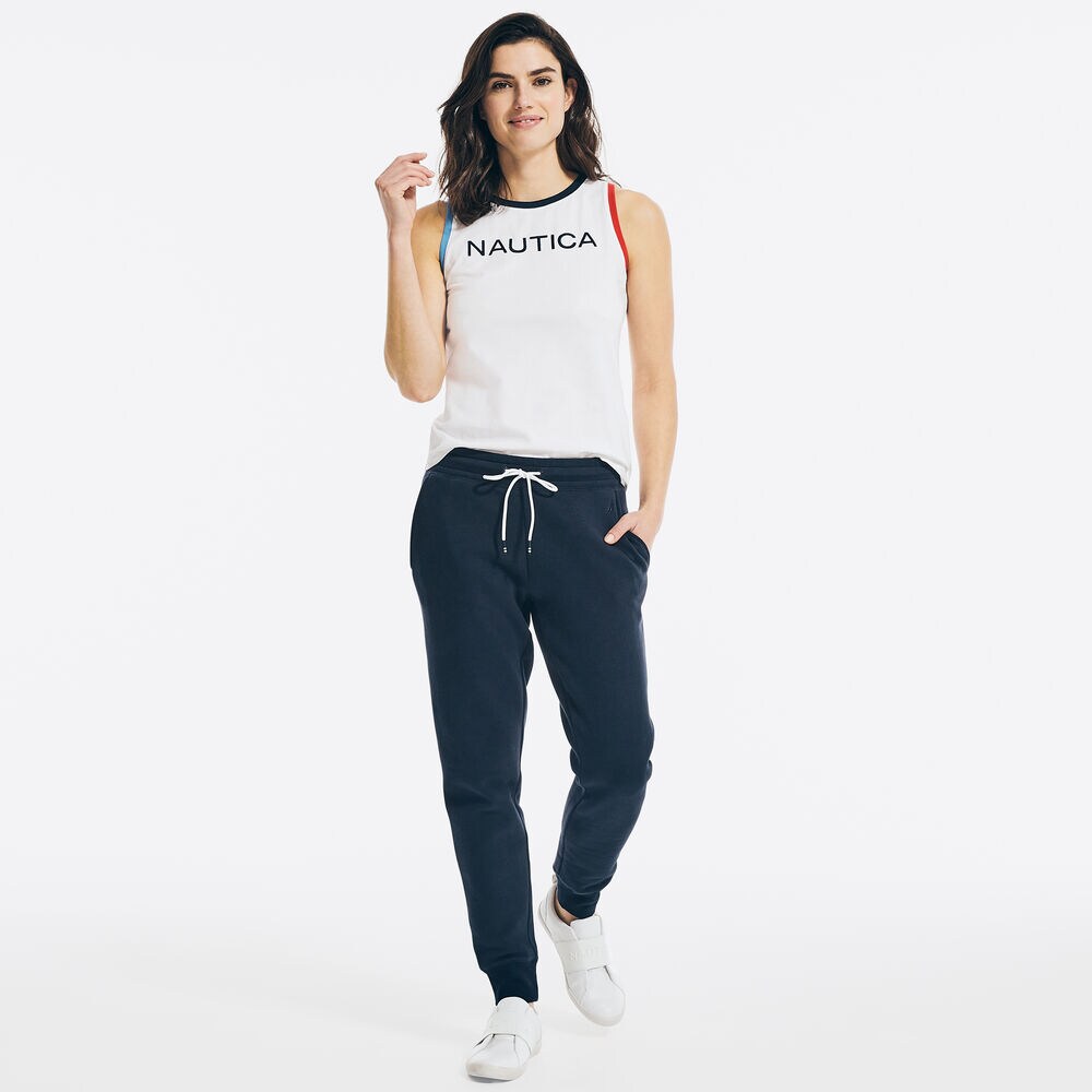 COLORBLOCK LOGO SLEEVELESS TOP,Bright White,large