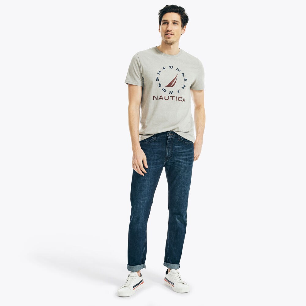 SUSTAINABLY CRAFTED FLAG GRAPHIC T-SHIRT,Grey Heather,large