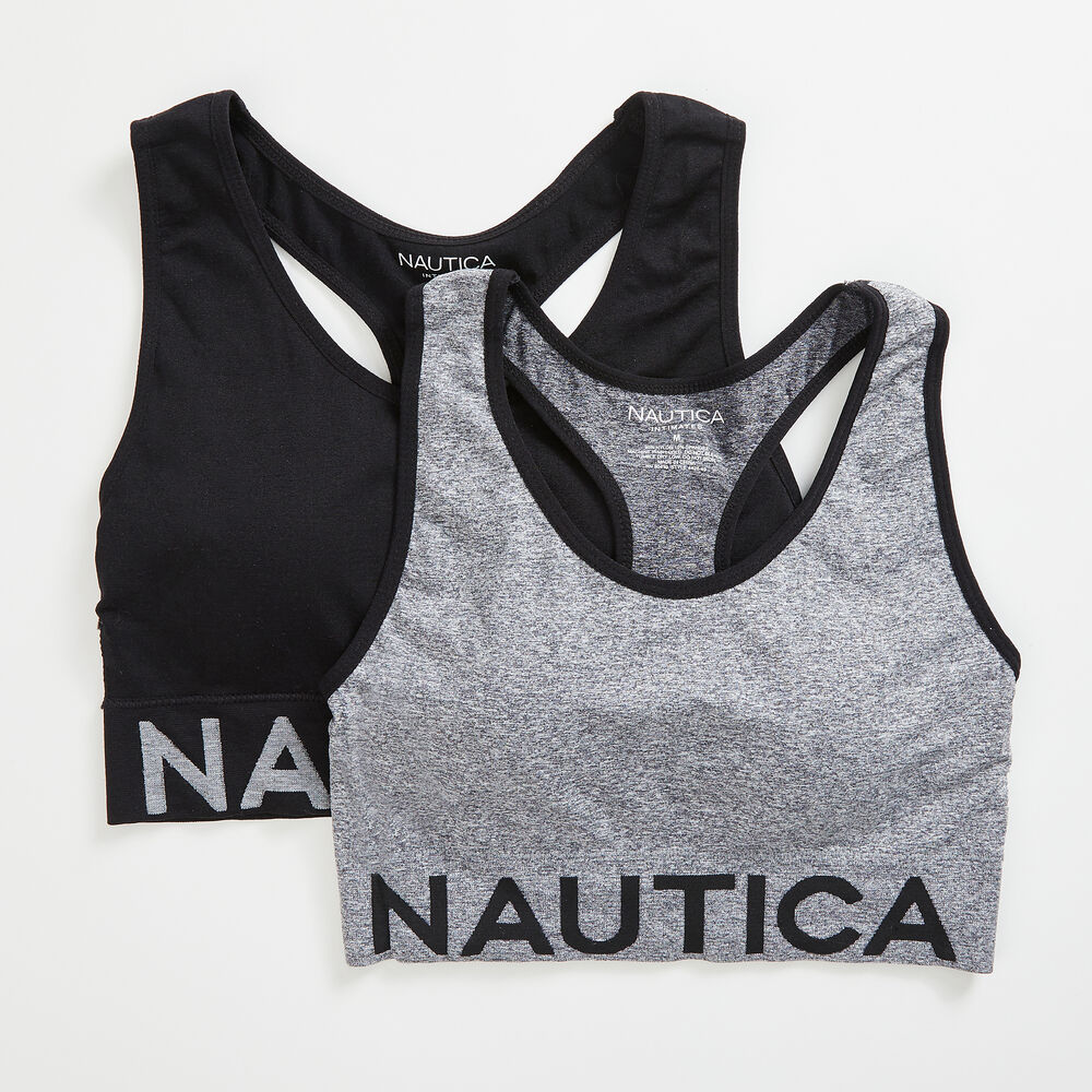 LOGO GRAPHIC SPORTS BRA, 2-PACK,Grey Heather,large