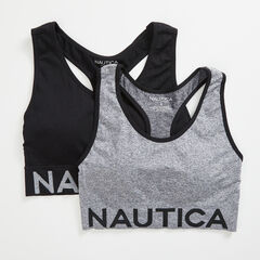 LOGO GRAPHIC SPORTS BRA, 2-PACK,Grey Heather,large