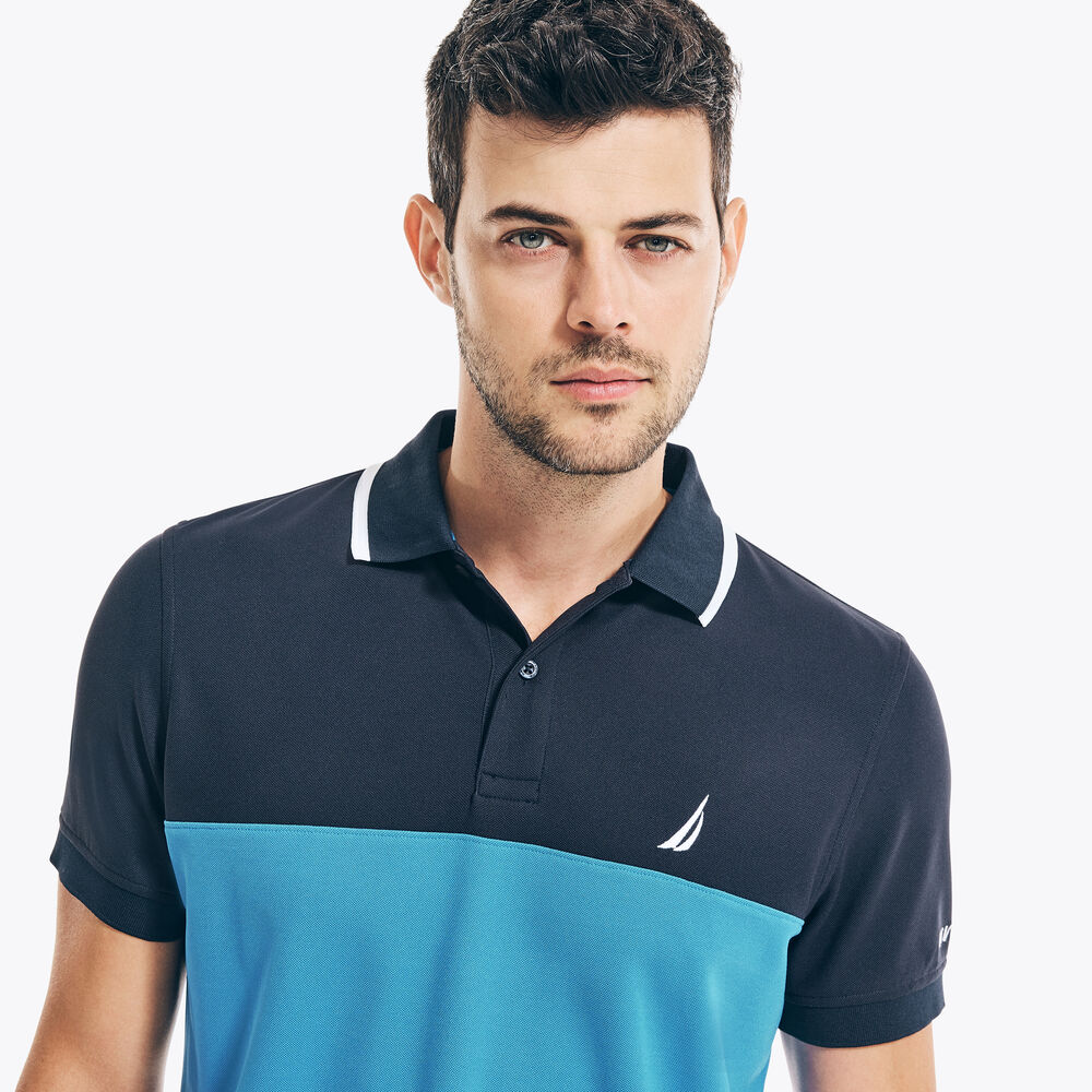 NAVTECH SUSTAINABLY CRAFTED CLASSIC FIT TRI-BLOCK POLO,Navy,large