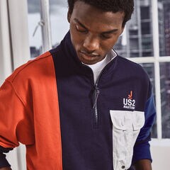 NAUTICA X URBAN NECESSITIES COLORBLOCK PULLOVER,Navy,large