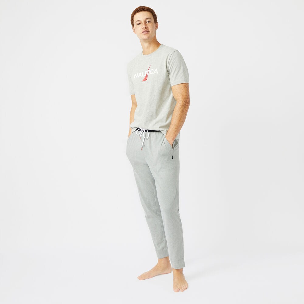 CLASSIC FIT GRAPHIC HERITAGE SLEEP JOGGERS,Grey Heather,large