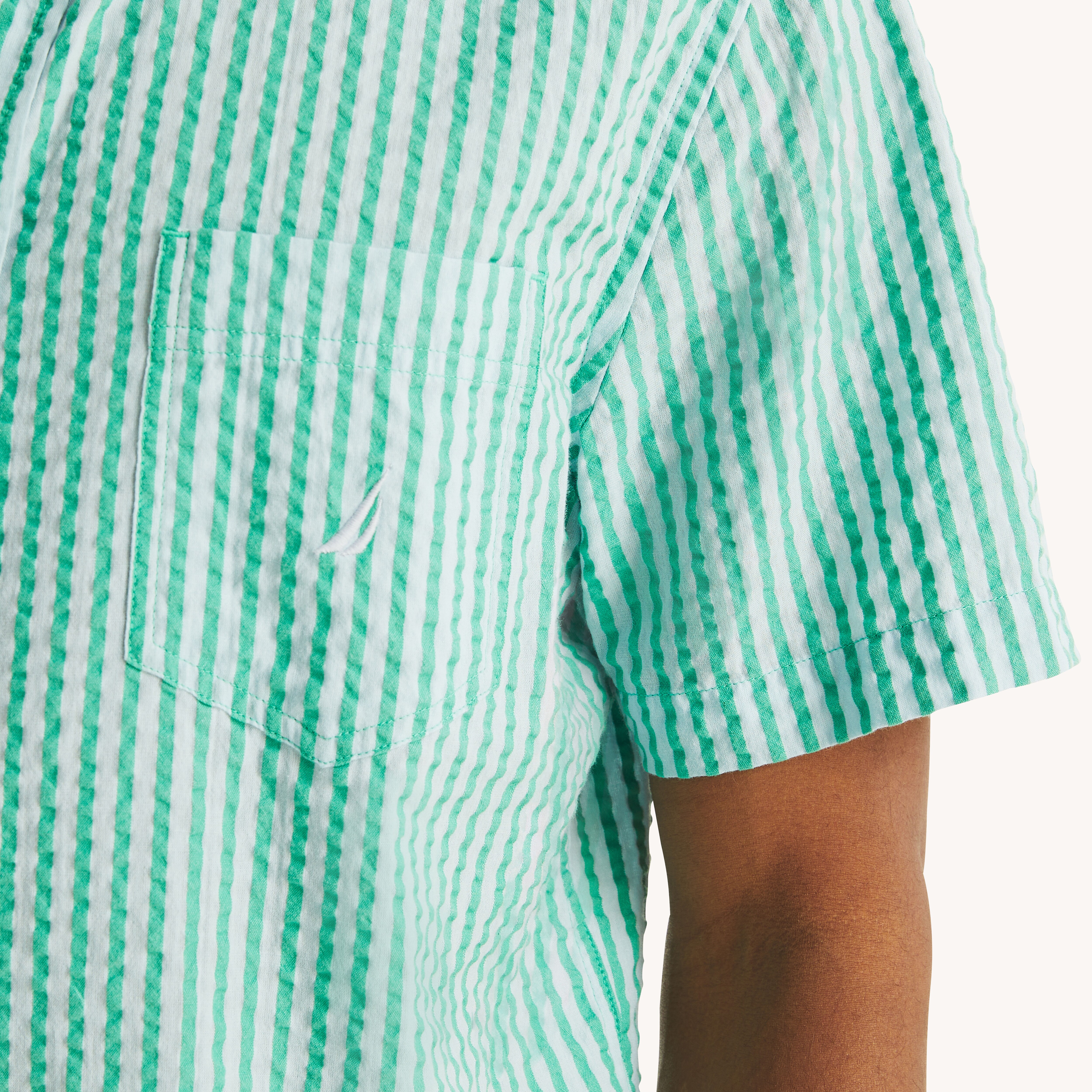 Striped Short-Sleeve Seersucker Shirt | Nautica
