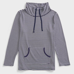STRIPE COWL NECK LOUNGE TOP ,Windsurf Blue,large