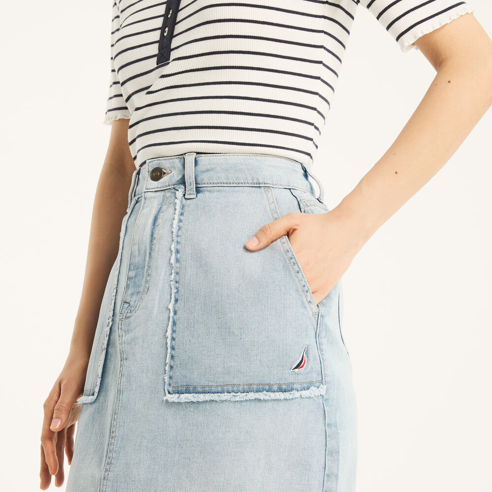 Denim Utility Skirt,Outward Navy Denim,large