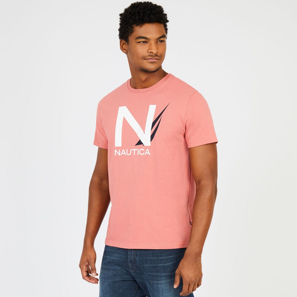 Big & Tall Signature Graphic T-Shirt,Pale Coral,large