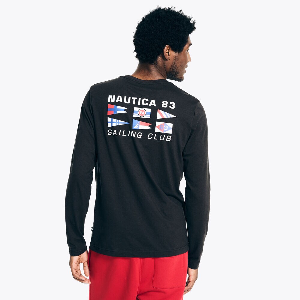 Sustainably Crafted Long-Sleeve Graphic T-Shirt,True Black,large