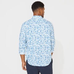 FISH PRINT SHIRT,Clear Sky Blue,large