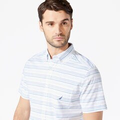 STRIPED SHORT-SLEEVE SHIRT,Bright White,large