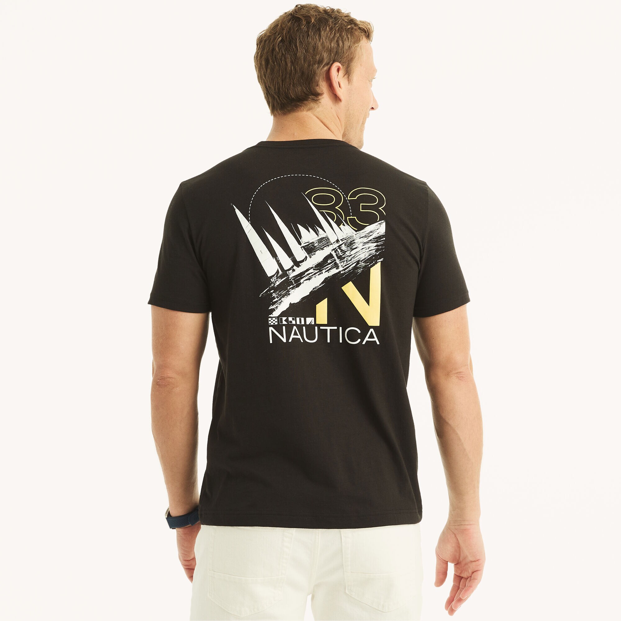Nautica N83 Graphic T-Shirt,True Black,large