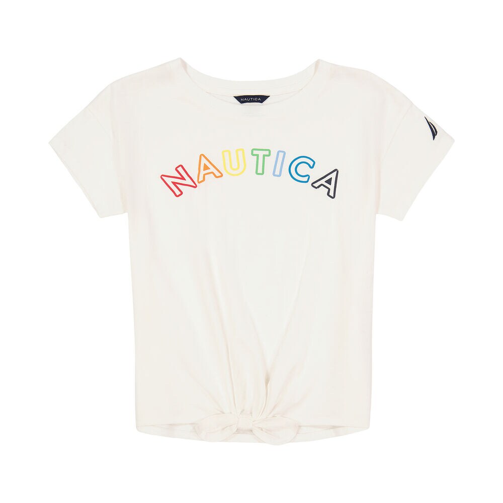 Toddler Girls' Tie-Front T-Shirt (2T-4T),Antique White Wash,large