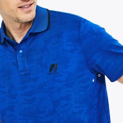 CLASSIC FIT PRINTED MESH POLO,Bright Cobalt,large