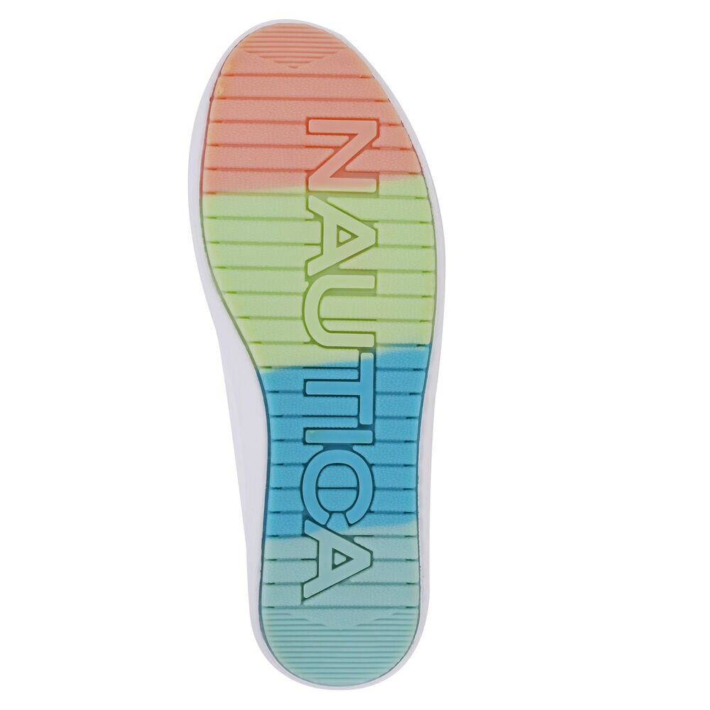 RAINBOW IRIDESCENT STRIPE LOGO SNEAKER,Antique White Wash,large