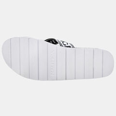 NEON-ACCENTED LOGO SLIDE SANDAL,Port Scarlet,large